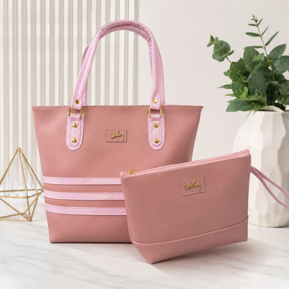 DUO Victoria - Bolso de mano+ Cosmetiquera para mujer.